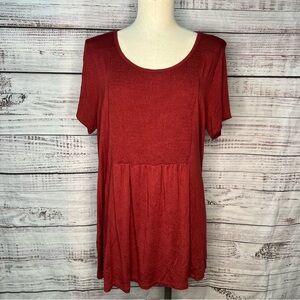 Torrid 2X Super Soft Scoop Neck Smocked Front Panel Top Orange Rayon